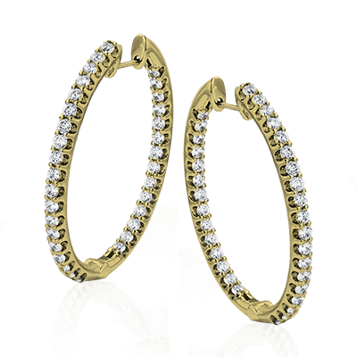 Hoop Earring in 14k Gold with Diamonds