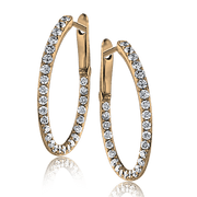 Hoop Earring in 14k Gold with Diamonds