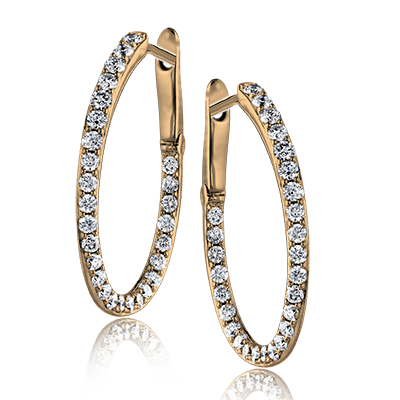 Hoop Earring in 14k Gold with Diamonds