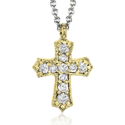 Cross Pendant in 14k Gold with Diamonds