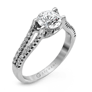 ZR108 Engagement Ring in 14k Gold with Diamonds