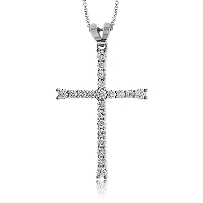 ZP766 Cross Pendant in 14k Gold with Diamonds