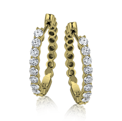 Hoop Earring in 14k Gold with Diamonds