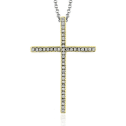 ZP195 Cross Pendant in 14k Gold with Diamonds