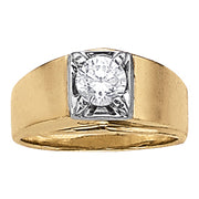 1.0 CT Round Diamond Mens Solitaire Ring