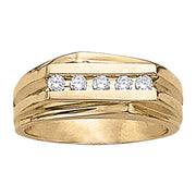Mens 5-Stone Round Diamond Channel Ring