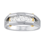 Mens Round Diamond Channel Band Ring