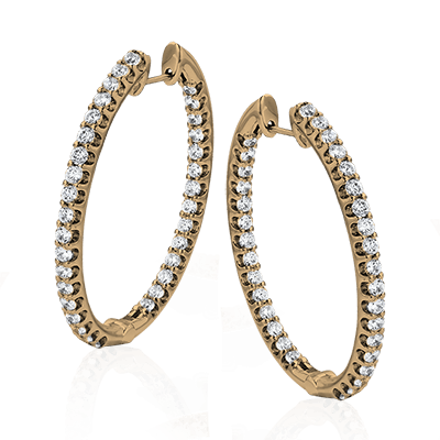 Hoop Earring in 14k Gold with Diamonds