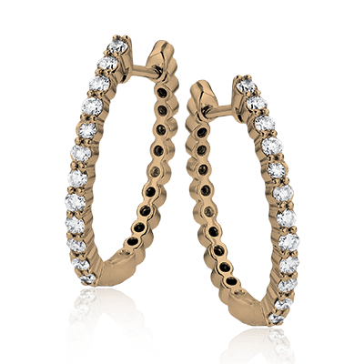 Hoop Earring in 14k Gold with Diamonds