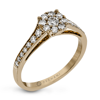 ZR827 Engagement Ring in 14k Gold with Diamonds