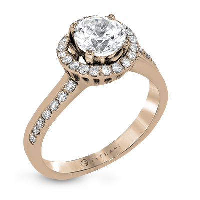 ZR1465 Engagement Ring in 14k Gold with Diamonds