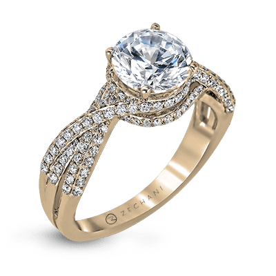 ZR1155 Engagement Ring in 14k Gold with Diamonds