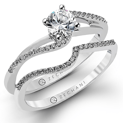 ZR982 Wedding Set in 14k Gold with Diamonds