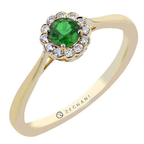 Color Ring in 14k Gold with Diamonds