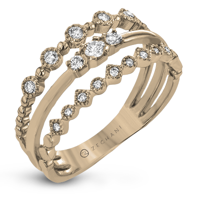 Right Hand Ring in 14k Gold with Diamonds