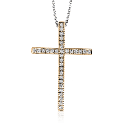 ZP194 Cross Pendant in 14k Gold with Diamonds