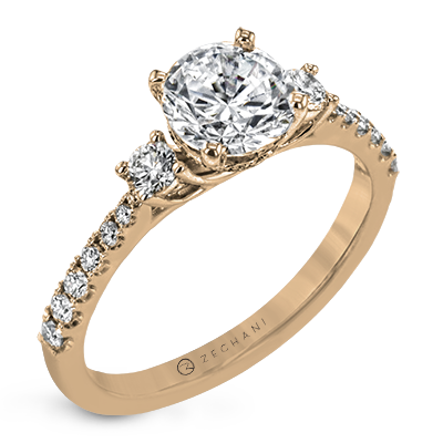 ZR1902 Engagement Ring in 14k Gold with Diamonds