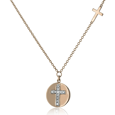 Cross Pendant in 14k Gold with Diamonds