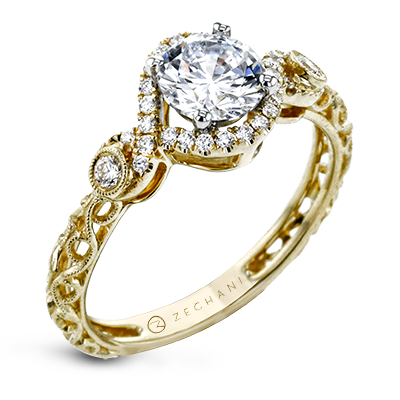 Engagement Ring in 14k Gold with Diamonds