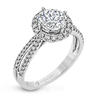 ZR1709 Engagement Ring in 14k Gold with Diamonds