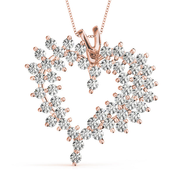 14K Rose Gold Round Diamond Fashion Pendant