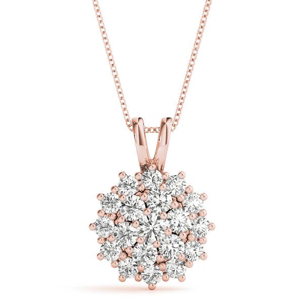 Rose Gold 1 CT Diamond Fashion Pendant Necklace