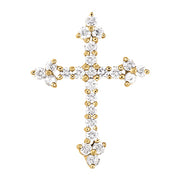 Multi-Diamond Religious Cross Pendant