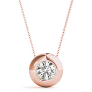 14K Rose Gold 1ct Diamond Pendant Necklace