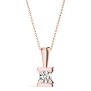 18K Rose Gold 1 ct tw Solitaire Diamond Pendant