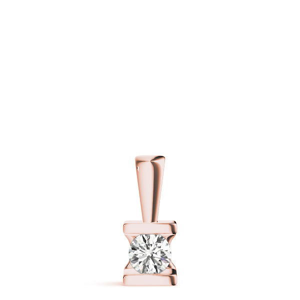 14K Rose Gold 1 ct tw Solitaire Diamond Pendant
