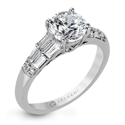 ZR1164 Engagement Ring in 14k Gold with Diamonds