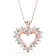 18K Rose Gold Round Diamond Fashion Pendant