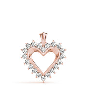 18K Rose Gold Round Diamond Fashion Pendant