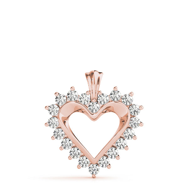 18K Rose Gold Round Diamond Fashion Pendant
