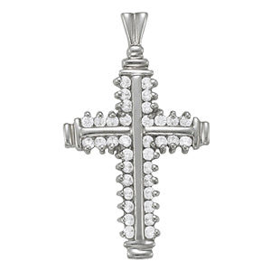 Multi-Diamond Religious Cross Pendant