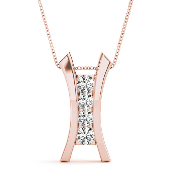 Rose Gold 0.5 CT Diamond Fashion Pendant Necklace