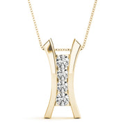 14K Yellow Gold Diamond Cluster Fashion Pendant