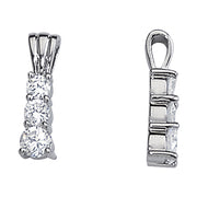 0.6 CTW Round Diamond Three Stone Pendant