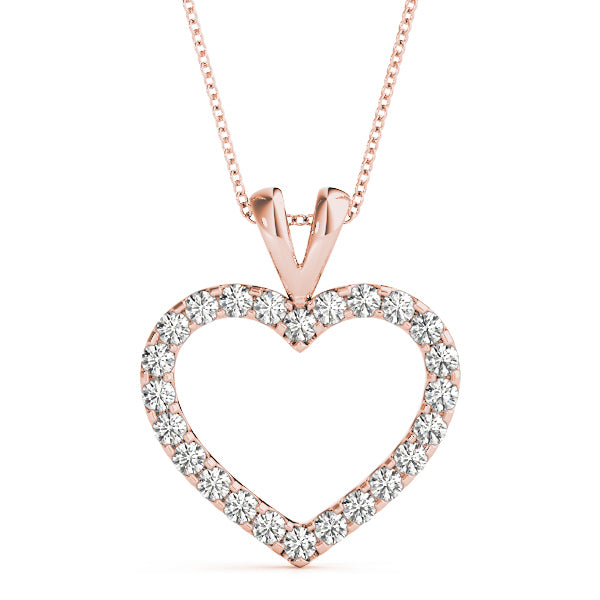 14K Rose Gold Multi-Diamond Fashion Pendant