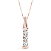 14K Rose Gold 1 ct tw Three Stone Diamond Pendant