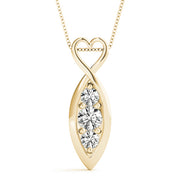 14K Yellow Gold Round Diamond Three-Stone Pendant