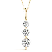 14K Yellow Gold 1 ct Round Diamond Pendant