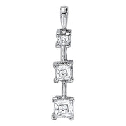 Platinum 1 1/3 ct tw Three Stone Diamond Pendant