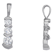 Round Diamond 0.6 CTW Three-Stone Pendant