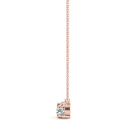 14K Rose Gold Diamond Three Stone Pendant Necklace