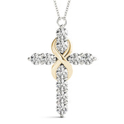 14K Yellow Gold Diamond Cross Pendant