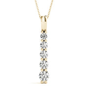 14K Yellow Gold Diamond Cluster Fashion Pendant