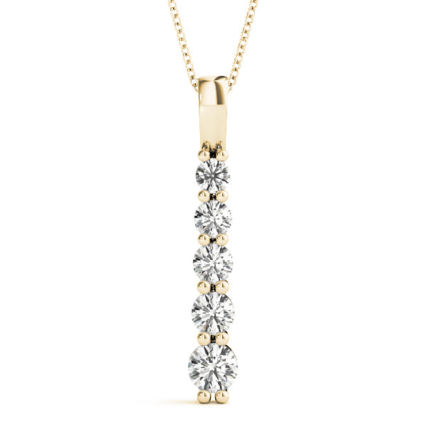 14K Yellow Gold Diamond Cluster Fashion Pendant