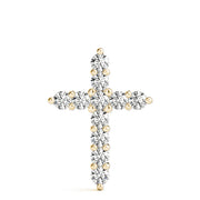 18K Yellow Gold Diamond Cross Pendant