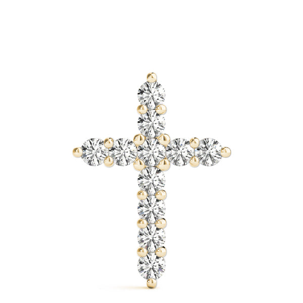 18K Yellow Gold Diamond Cross Pendant